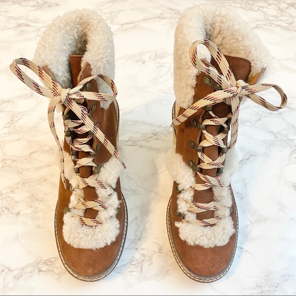 See by Chloé Martinica Shearling Wedge Boot 5.5 - Picture 2 of 15